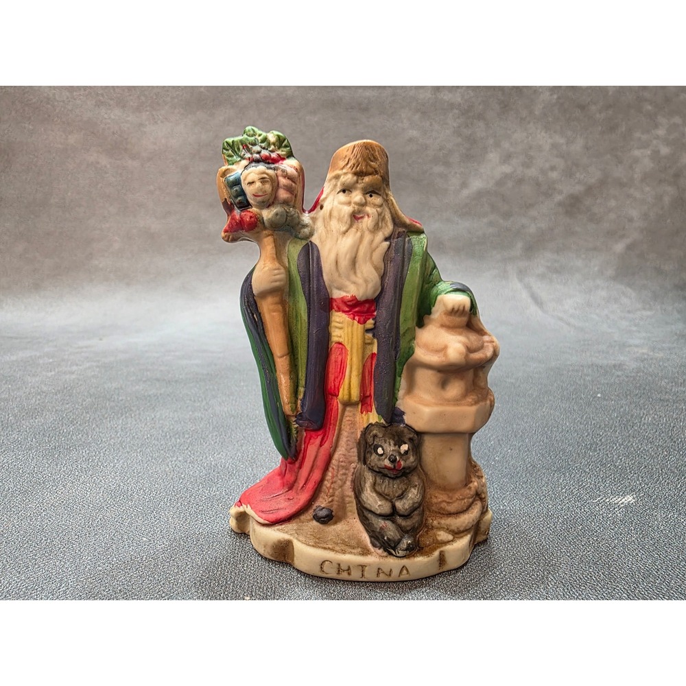 Vintage Lam Khoong Chinese Santa Hand Painted Porcelain Figurine Nice Old Father